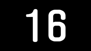 Dijital projeler, geri sayım ve sunumlar için uygun beyaz sayılarla siyah arkaplan üzerinde 20 saniye geri sayım zamanlayıcısı