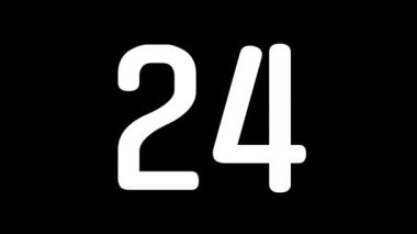 Dijital projeler, geri sayım ve sunumlar için uygun beyaz sayılarla siyah arkaplan üzerinde 30 saniye geri sayım zamanlayıcısı