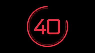 Acil durum kavramları için 50 saniye kırmızı geri sayım zamanlayıcısı, zaman darlığı, mühlet ve zaman yönetimi için uygun