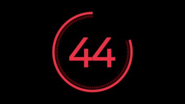 Acil durum kavramları için 55 saniye kırmızı geri sayım zamanlayıcısı, zaman darlığı, mühlet ve zaman yönetimi için uygun