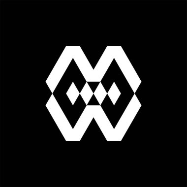 Soyut M harfinin logo vektör tasarımı