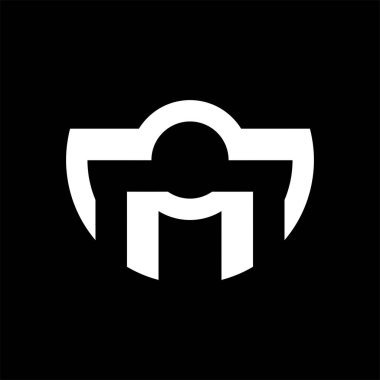 M harfi logo tasarım şablonu