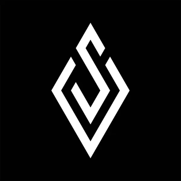 Letra Con Icono Diamante Logo Vector — Vector de stock