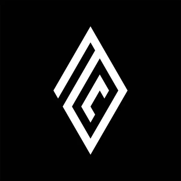 Diseño Inicial Del Logotipo Con Forma Triángulo Plantilla Logotipo Vectorial — Vector de stock