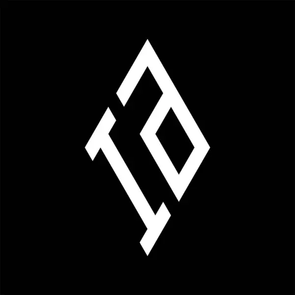 Monogram Logo Litery Diamentem Plasterkiem Czarnej Ziemi Ziemi Odizolowany Szablon — Wektor stockowy
