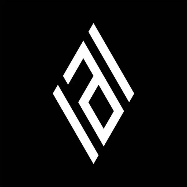 Monogram Liter Logo Stylem Szablon Logo Odizolowany Czarnym Tle — Wektor stockowy