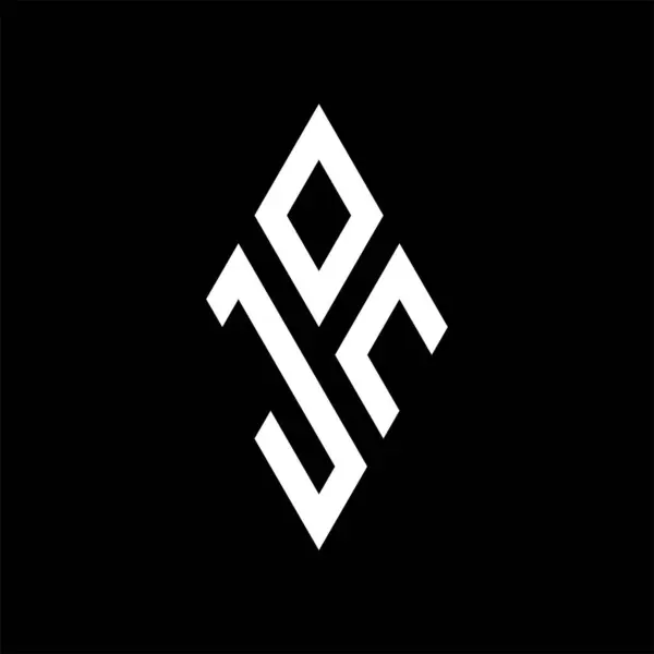 Monogram Litera Logo Ikoną Kształt Diamentu Izolowane Czarnym Tle — Wektor stockowy