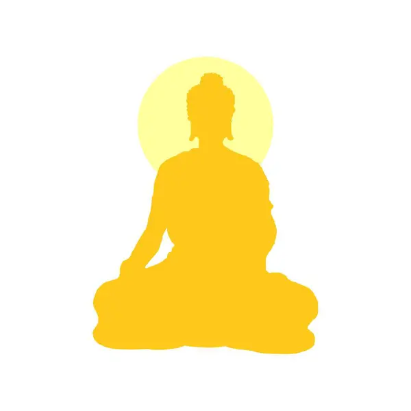 Yoga Pozunda Meditasyon Yapan Kişinin Silüeti — Stok Vektör