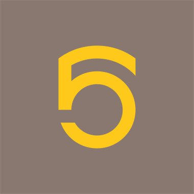 Altı numara, beş numara, beş numara ikon. vektör logosu tasarımı.