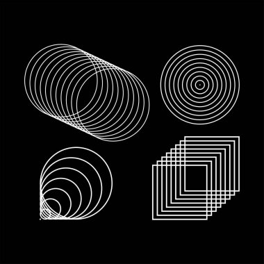 geometrik öğeleri kümesi.