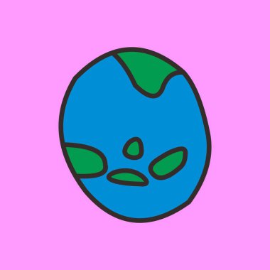 Dünya gezegen simgesi, düz dizayn