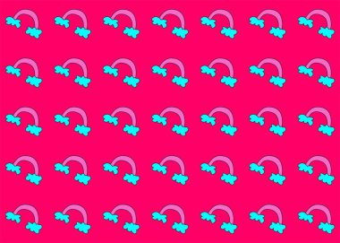 Renkli fiyonklu kusursuz desen.