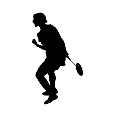 Golf sopalı bir adamın silueti, vektör çizimi.