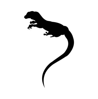 Beyaz arkaplan vektöründe kertenkele silueti