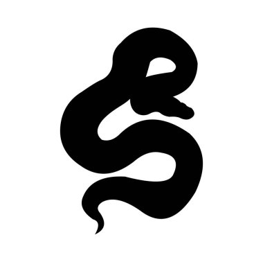 Kara Yılan ikonu. Vektör çizimi. beyaz arkaplanda izole.