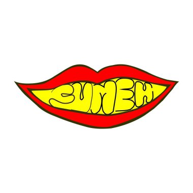 pop sanat dudakları, vektör illüstrasyonu, renk tasarım elementi