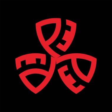 kırmızı renk soyut monogram sembolü logo tasarımı