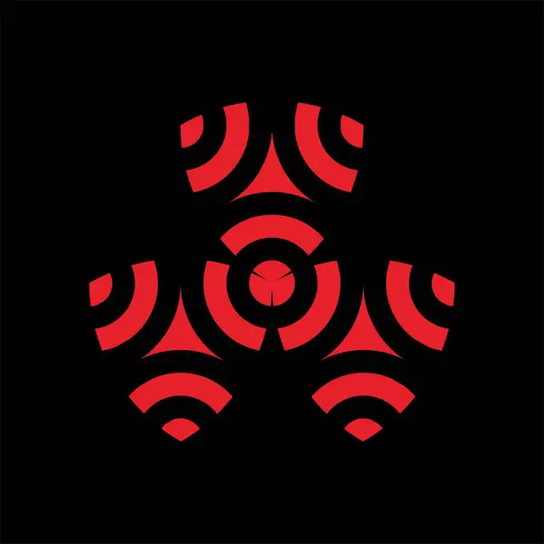 Абстрактный Символ Красно Черно Белого Цвета — стоковый вектор