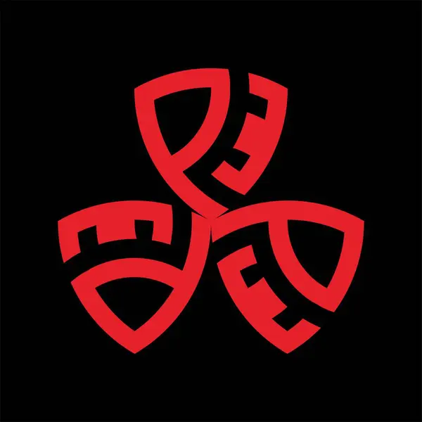 Red Color Abstract Monogram Symbol Logo Design — Stock Vector