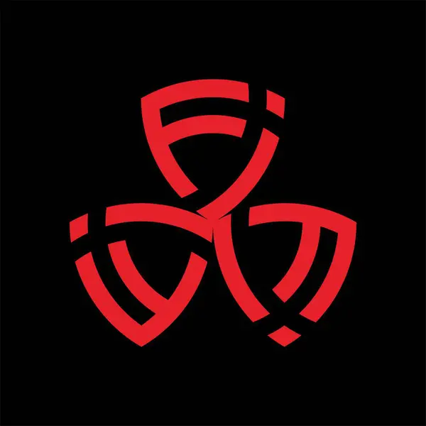 Первоначальный Щит Монограммы Логотипа Векторным Дизайном Формы Кольца — стоковый вектор