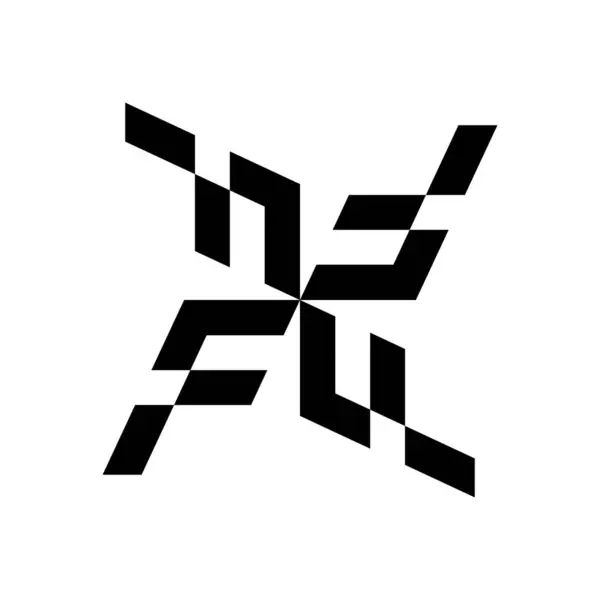Altıgen Dizayn Ögelerine Sahip Soyut Logo — Stok Vektör