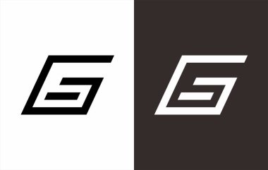 G ve harfli monogram logo tasarımı. E - e ilk logo başlığı.