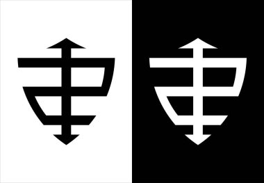 çizgi çapa simgesi siyah beyaz arkaplanda izole edildi. Renkli taslak konsepti. vektör