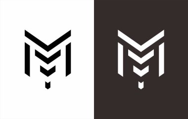 İlk harf m monogram logo tasarımı. monogram logo tasarımı.