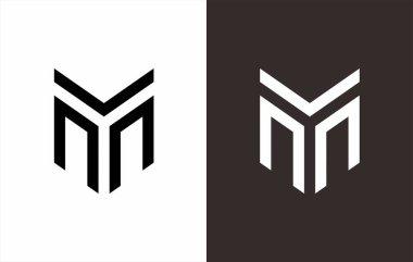 Modern harf M Logo tasarım şablonu vektör.