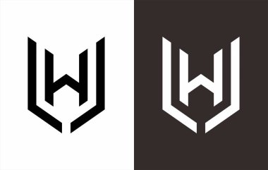 Tasarım logosu şablonu tasarımlı ilk harfli w harfi. logo şablonu.
