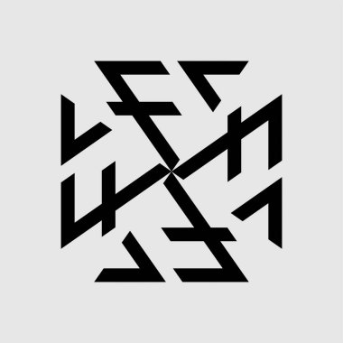 Eğik siyah bantlı geometrik desen