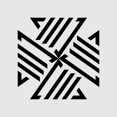 Geometrik vektör, çizgiler, çizgiler ve üçgensel üçgenlerle modern soyut desen