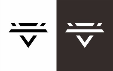 ilk harfler v logo tasarımı vektör illüstrasyonu