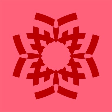 vektör kırmızı dekoratif kar tanesi simgesi.