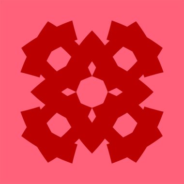 Kırmızı kar tanesi simgesi kırmızı arkaplanda izole edildi. vektör illüstrasyonu