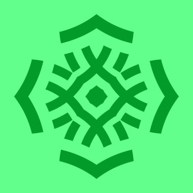 Beyaz arkaplanda yeşil kar tanesinin vektör çizimi