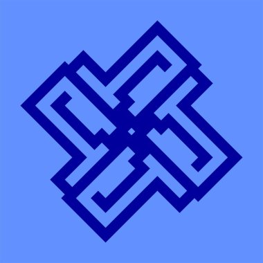 Mavi haç tasarımı. vektör illüstrasyonu