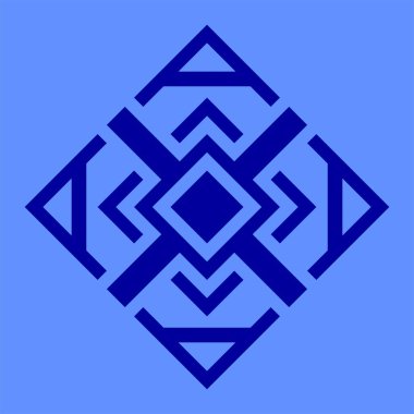 vektör mavi geometrik deco süsü