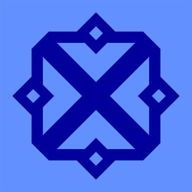 Soyut arkaplanda mavi simge - çapraz