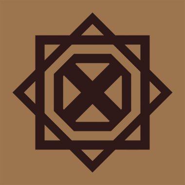 Geometrik şekilli kahverengi altıgenler.