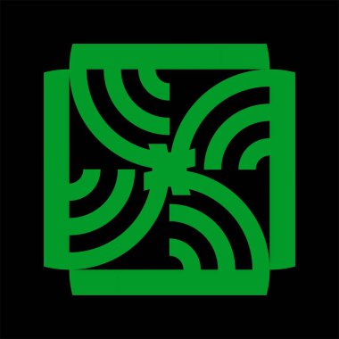 Yeşil geometrik şeklin vektör çizimi