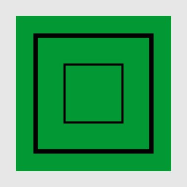 kare çerçeve simgesi, siyah ve yeşil