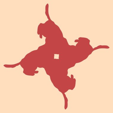 Beyaz arka planda köpek silueti
