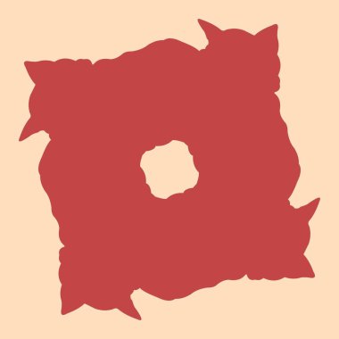 Delikli kırmızı yırtık kağıt