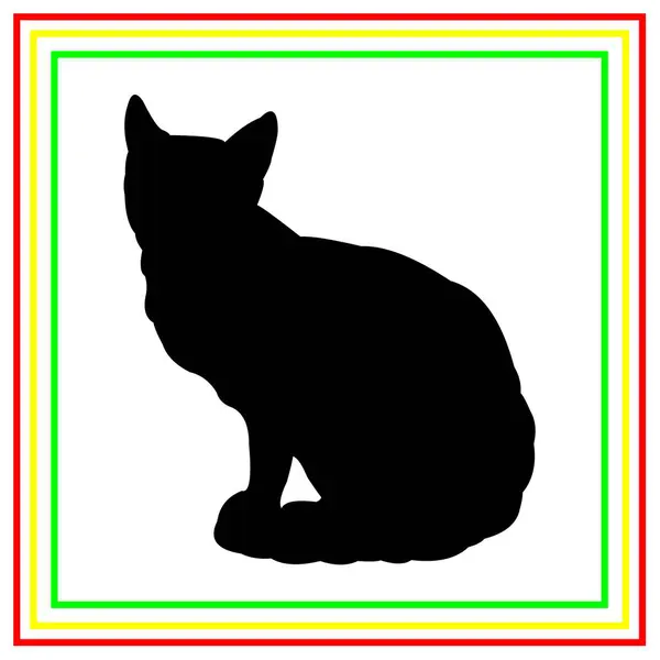 kedi yassı simgesi, vektör illüstrasyonu