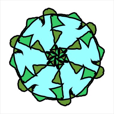 Renk kombinasyonlu soyut desenli seramik veya fayans vektör tasarımı