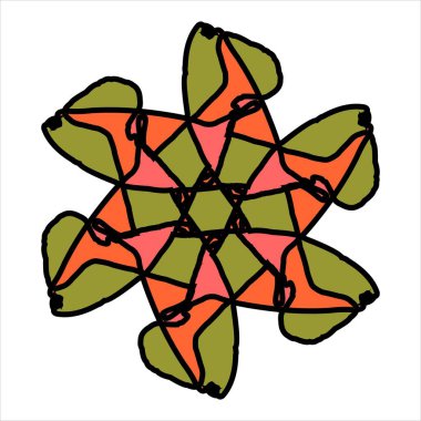 Renk kombinasyonlu soyut desenli seramik veya fayans vektör tasarımı