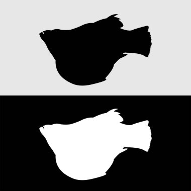 Molly balık silueti logo tasarımı beyaz ve siyah arkaplan