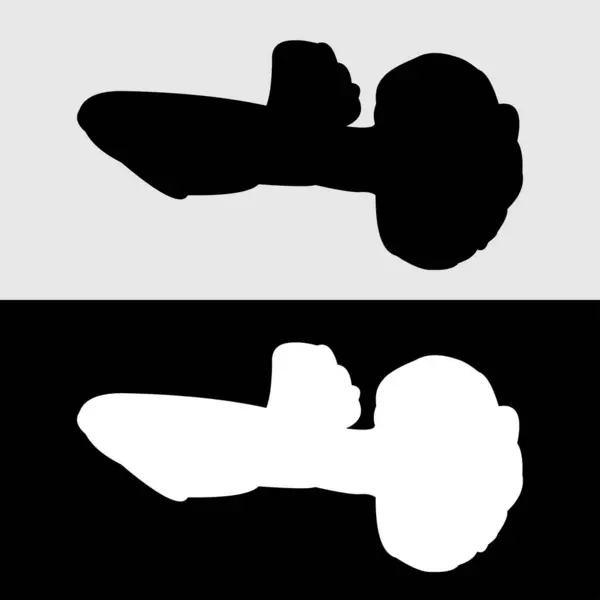 Guppy balık silueti logo tasarımı beyaz ve siyah arkaplan