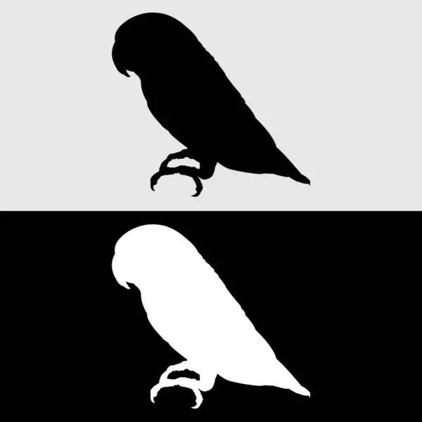 Aşk kuşu logosu silueti tasarımı siyah ve beyaz renklerle